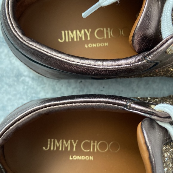 Jimmy Choo Miami Rose Gold Leather Women's Sneakers 37. Excellent condition. - Picture 8 of 8
